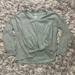 tie front light sweater